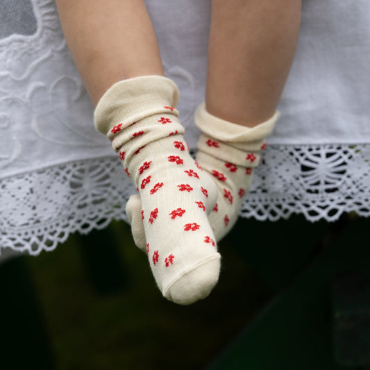 MiniPop - Mary Bamboo Socks 3-Pack, MP0018 - Cherry Tomato