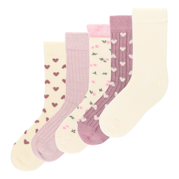 MiniPop - Mabelle Bamboo Socks 5-pack, MP0061 - Pale Pink
