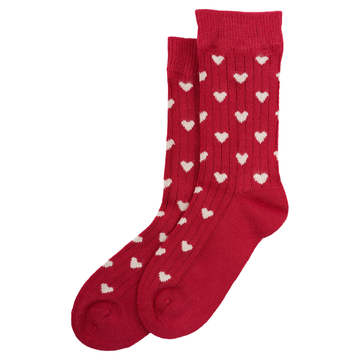 MiniPop - Bamboo Heart Socks, MP35 - Chili Pepper/Off White