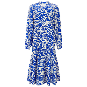 Liberté - Mag LS V-Neck Dress, 22053 - Cobolt Zebra