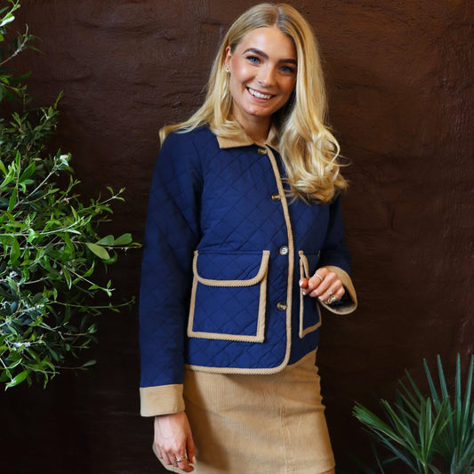 Liberté - Mimi Quilt Corduroy Jacket, 22305 - Navy Sand