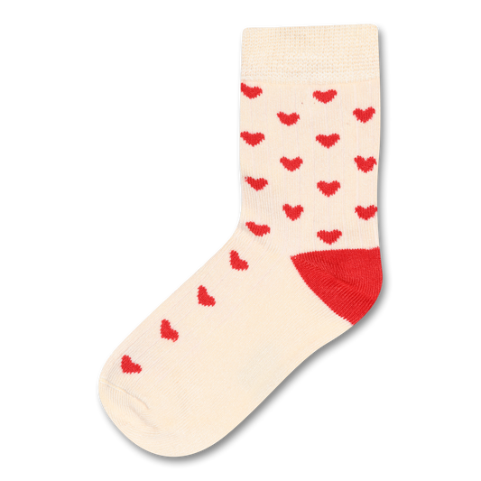 MiniPop - Bamboo Heart Socks, MP35 - Bright Red
