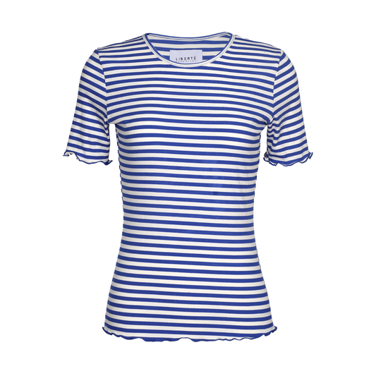 Liberté - Natalia SS Blouse, 9971 - Cobolt Blue Creme Stripe