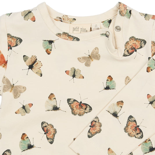 Petit Piao - Star LS Body, PP0059 - Eggnog Butterfly AOP