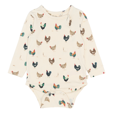 Petit Piao - Star LS Body, PP0059 - Eggnog Rooster AOP