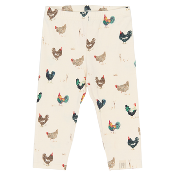 Petit Piao - Star Leggings, PP0063 - Eggnog Rooster AOP