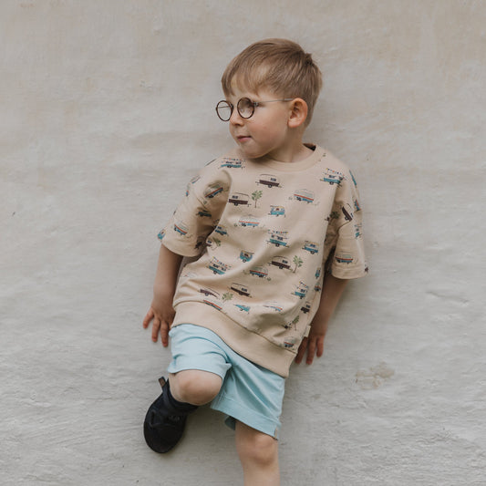 Petit Piao - Evered SS Sweat Tee, PP0113 - Doeskin Camper AOP