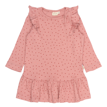 Petit Piao - Sonja LS Dress, PP0143 - Dusty Rose Heart AOP