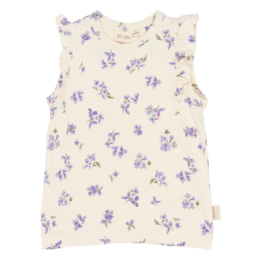 Petit Piao - Star SL Tee, PP0160 - Eggnog Viola AOP