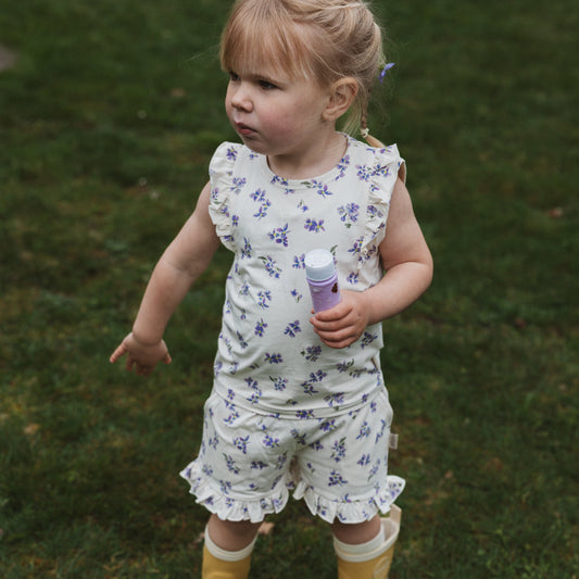 Petit Piao - Star SL Tee, PP0160 - Eggnog Viola AOP