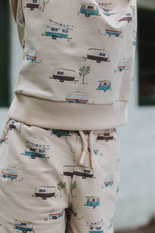 Petit Piao - Evered Sweatshorts, PP0114 - Doeskin Camper AOP