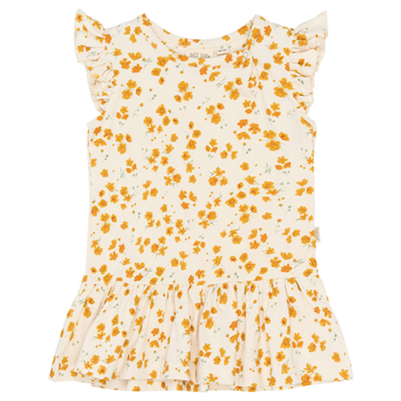 Petit Piao - Sun SL Dress, PP0192 - Eggnog Buttercup AOP