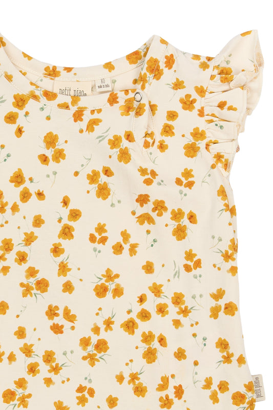 Petit Piao - Sun SL Dress, PP0192 - Eggnog Buttercup AOP