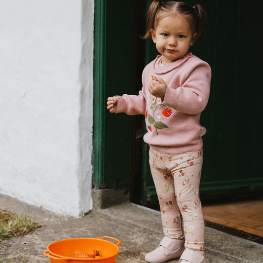 Petit Piao - Star Leggings, PP0063 - Misty Rose Strawberry AOP