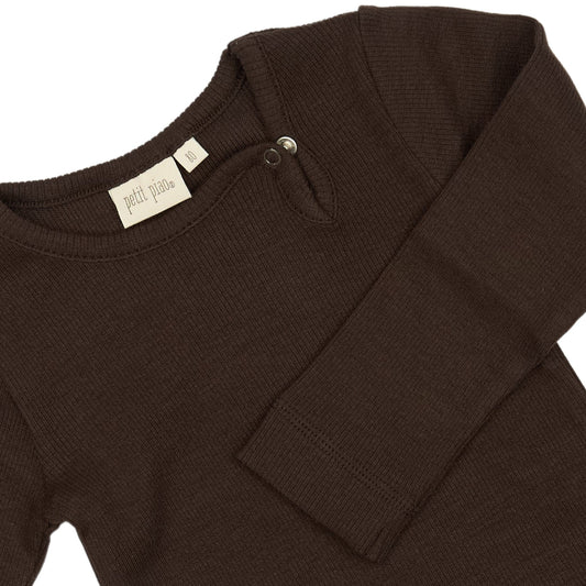 Petit Piao - Body LS Modal, PP101 - Coffee Bean