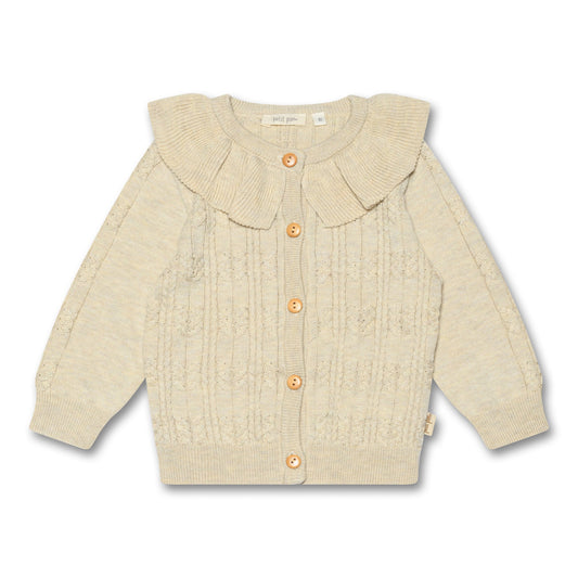 Petit Piao - Cardigan Knit Cabel Collar, PP1013 - Off White