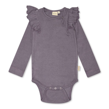 Petit Piao - Body LS Modal Frill, PP115 - Dusty Violet