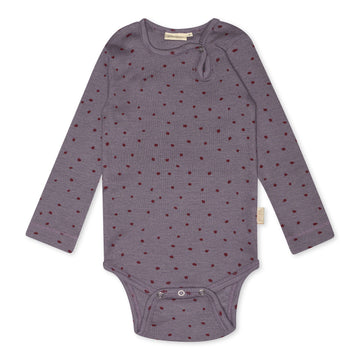 Petit Piao - Body LS Modal Dot, PP1301 - Dusty Violet Dot