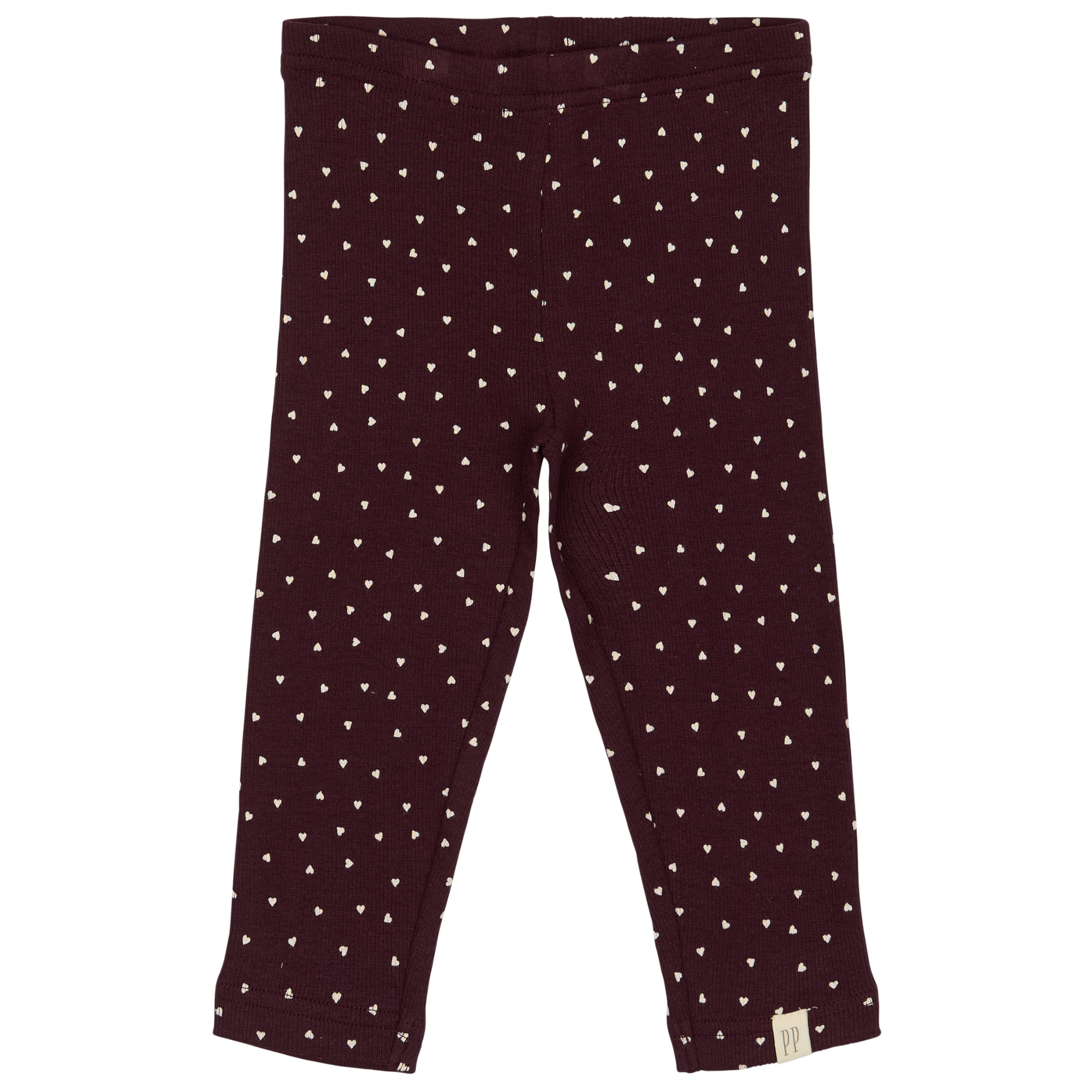 Petit Piao - Legging Modal Heart, PP1942 - Dark Grape / White