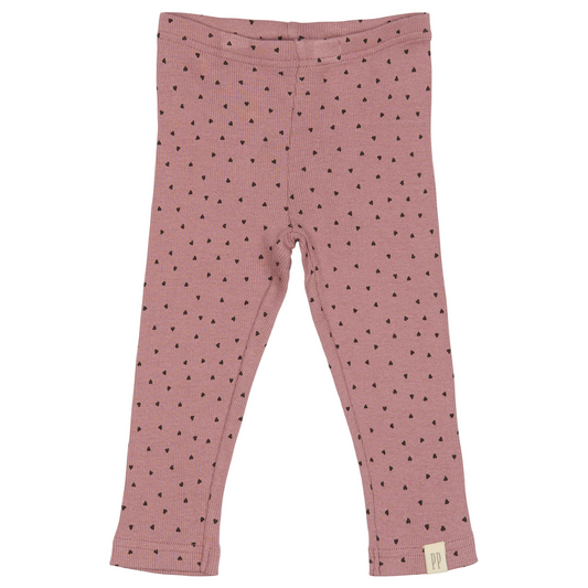 Petit Piao - Legging Modal Heart, PP1942 - Nostalgia Rose / Coffee Bean