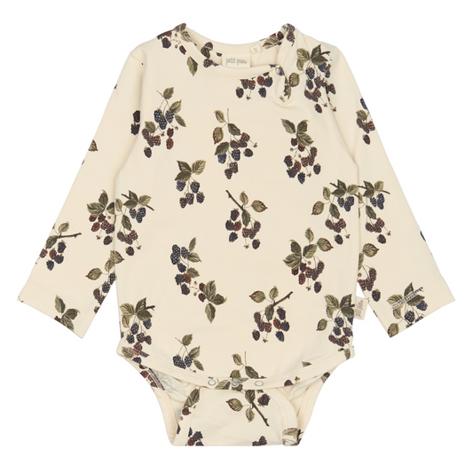 Petit Piao - Body LS Printed, PP201 - Black Berry AOP