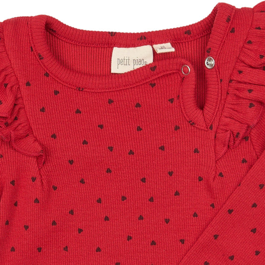 Petit Piao - Sonja LS Body, PP2014 - Haute Red Heart AOP