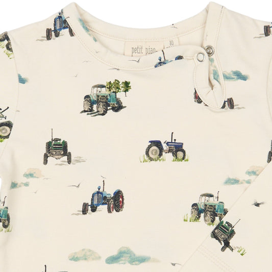 Petit Piao - Star LS Body, PP2021 - Eggnog Tractor AOP