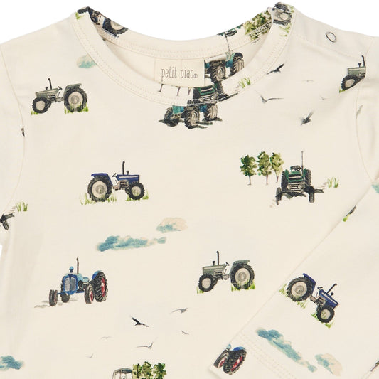 Petit Piao - Star LS Tee, PP2022 - Eggnog Tractor AOP