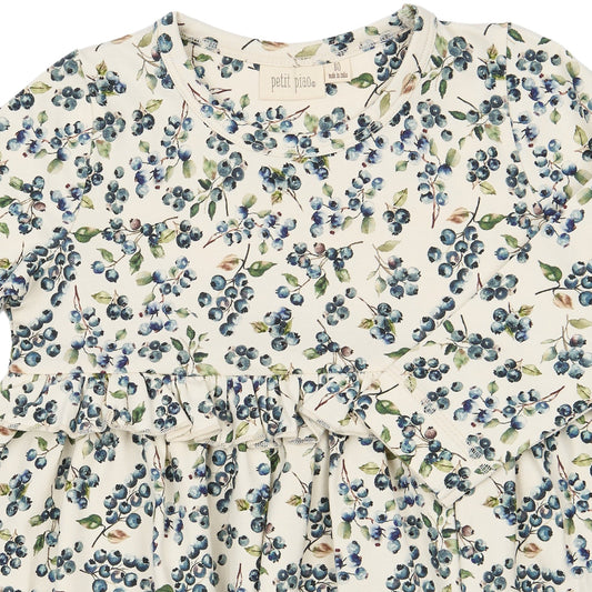 Petit Piao - Star LS Dress, PP2023 - Eggnog Blueberry AOP