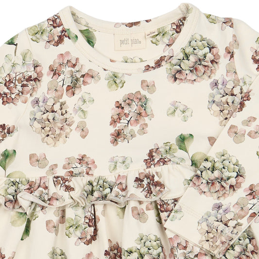 Petit Piao - Star LS Dress, PP2023 - Eggnog Hydranger AOP