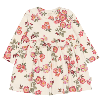 Petit Piao - Star LS Dress, PP2023 - Eggnog Rosehip AOP