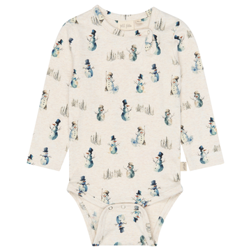 Petit Piao - Blizz LS Body, PP2031 - Eggnog Melange Snowman AOP