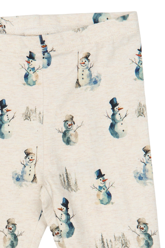 Petit Piao - Blizz Leggings, PP2032 - Eggnog Melange Snowman AOP