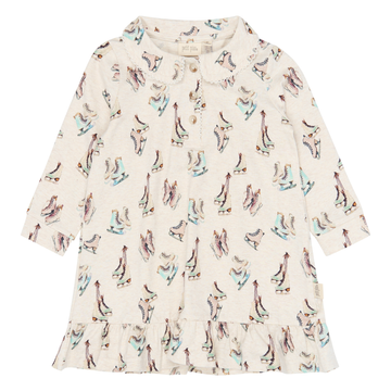 Petit Piao - Blizz LS Dress, PP2035 - Eggnog Melange Ice Skate AOP
