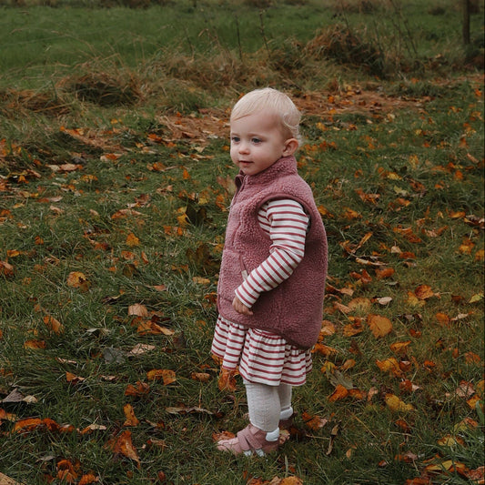 Petit Piao - Sky LS Dress, PP2004 - Mauvewood Striped