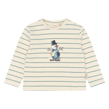 Petit Piao - Gib OS LS Tee, PP2090 - Eggnog Striped