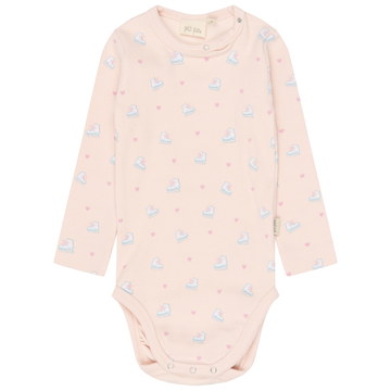 Petit Piao - Grace LS Pointelle Body, PP2119 - Mauve Chalk Ice Skate AOP