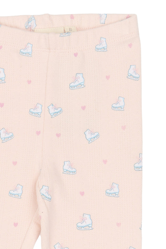 Petit Piao - Grace Pointelle Leggings, PP2121 - Mauve Chalk Ice Skate AOP
