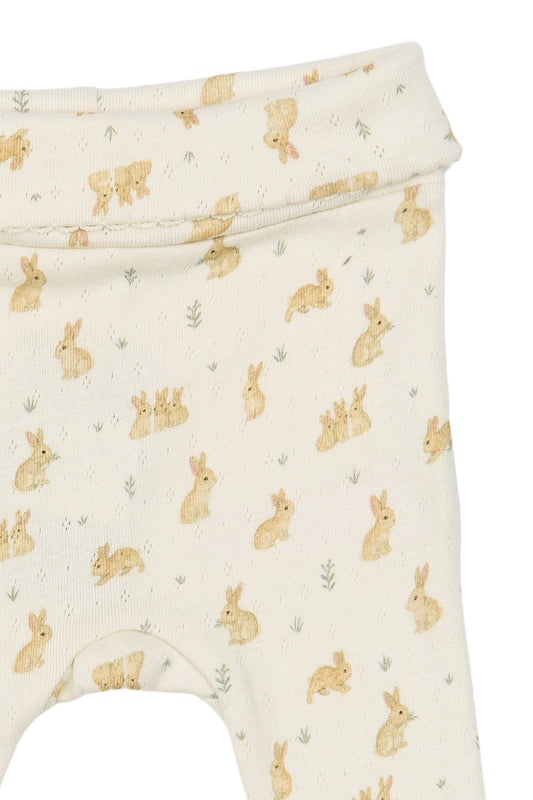 Petit Piao - Dio High Waist Leggings Pointelle NB, PP2150 - Eggnog Rabbit AOP