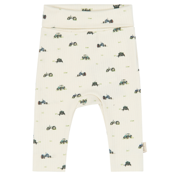 Petit Piao - Dinn High Waist Leggings Pointelle NB, PP2153 - Eggnog Tractor AOP