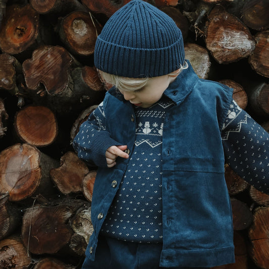 Petit Piao - Garland Knit Pullover, PP2186 - Navy Blazer