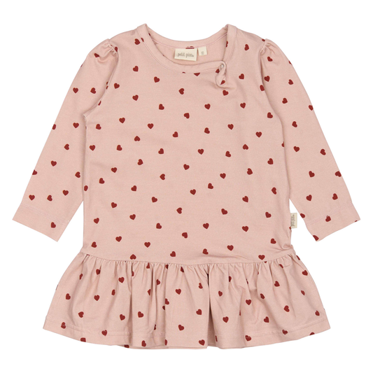 Petit Piao - Dress LS Gather Printed, PP226 - Heart AOP