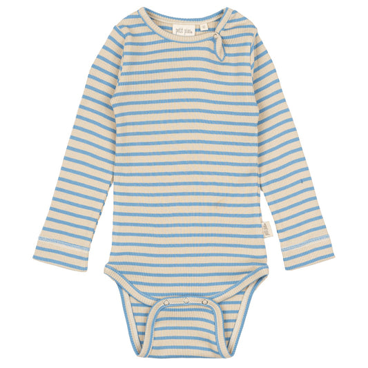 Petit Piao - Body LS Modal Striped, PP301 - Allure Blue / Dark Offwhite