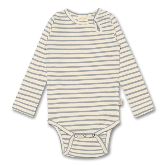 Petit Piao - Body LS Modal Striped, PP301 - Blue Mist / Offwhite