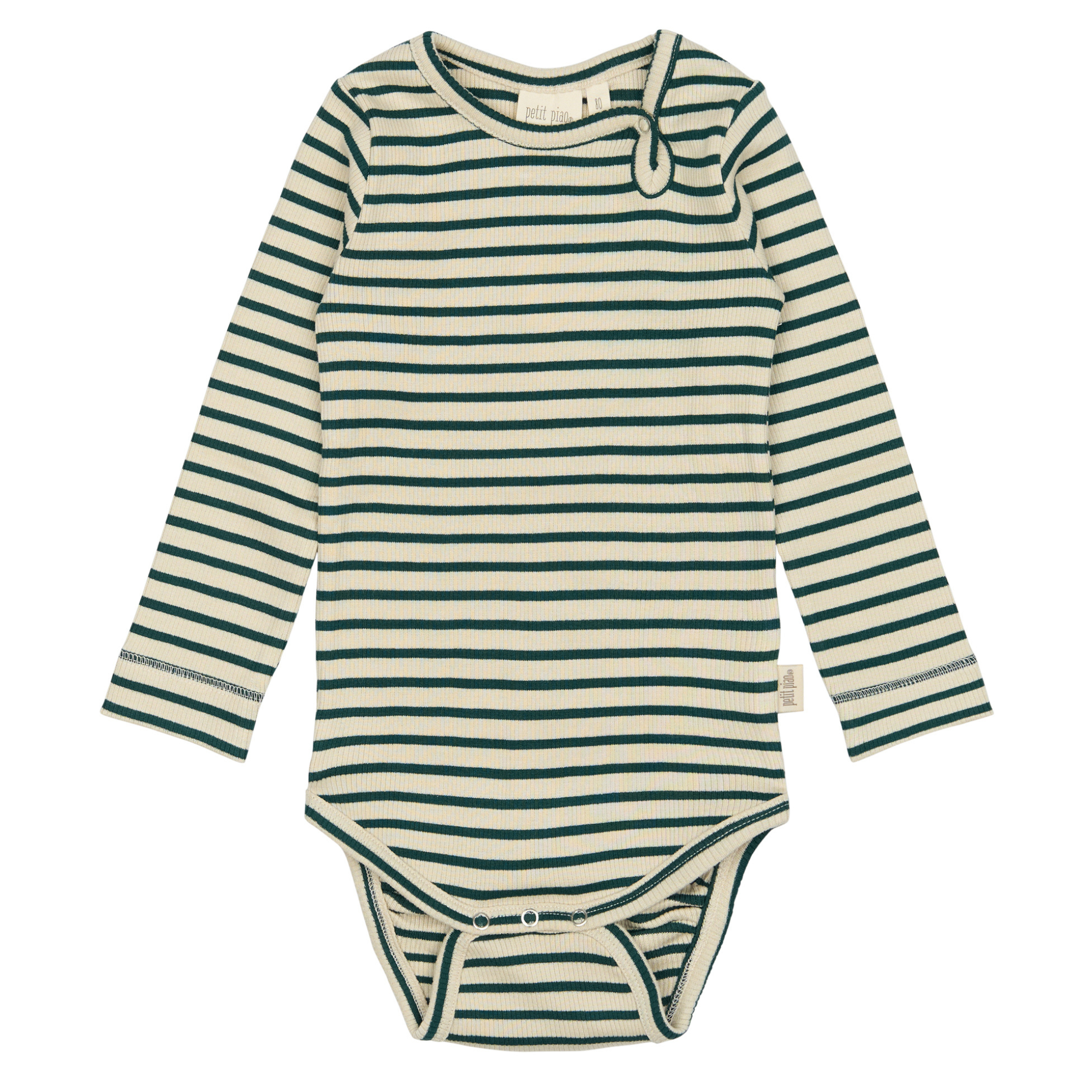 Petit Piao - Body LS Modal Striped, PP301 - Dark Sea / Offwhite