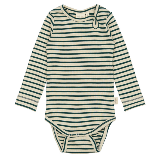 Petit Piao - Body LS Modal Striped, PP301 - Dark Sea / Offwhite