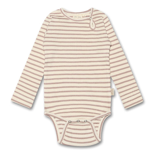 Petit Piao - Body LS Modal Striped, PP301 - Rose Fawn / Offwhite