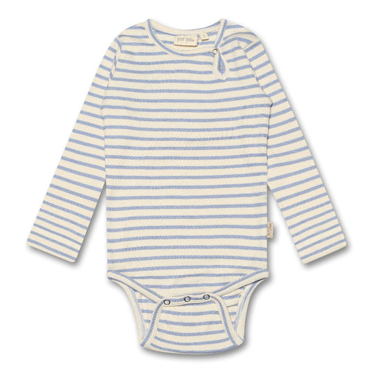 Petit Piao - Body LS Modal Striped, PP301 - Spring Blue / Offwhite