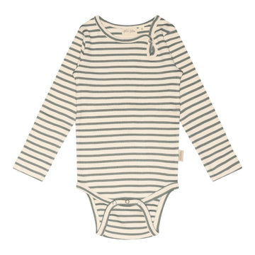 Petit Piao - Body LS Modal Striped, PP301 - Balsam Green / Offwhite
