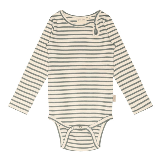 Petit Piao - Body LS Modal Striped, PP301 - Balsam Green / Offwhite